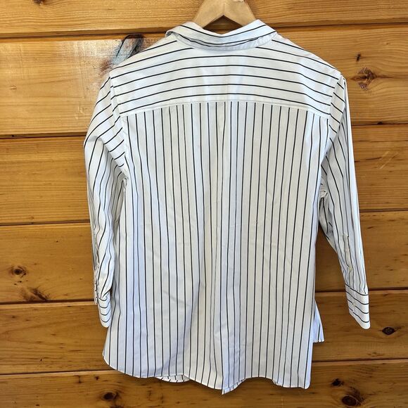 Lauren Ralph Lauren Non Iron Women's 1X Striped Button-Up Shirt 3/4 Sleeves - Picture 3 of 3